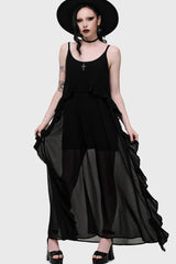 Cathedral Garden Chiffon Ruffle Maxi Dress