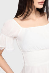 Celestial Night Off The Shoulder Mini Dress White