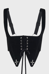 Crucifix Square Neck Underbust Harness