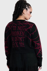 DON'T FIX ME SHRUNK KNIT CARDI