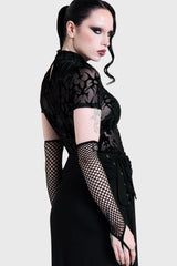 ETERNALLY YOURS FLOCKED MESH TOP