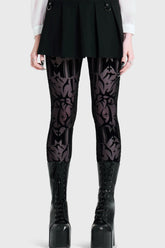 ETERNALLY YOURS FLOCKED MESH LEGGINGS