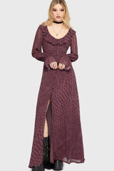 Gaia Adorned Ruffle Maxi Dress