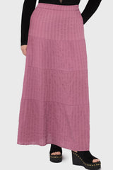 Gaia Adorned Textured Maxi Skirt
