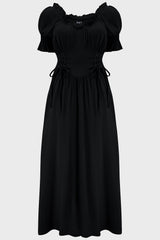 Jocasta Maxi Dress Short Sleeve BLACK