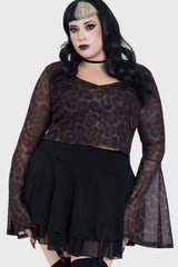Leopard Flared Sleeve Top
