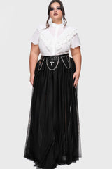 Midnight Vale Ruffle Blouse