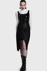 Noir Ruin Split Midi Skirt