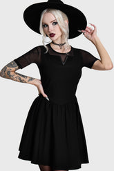 Shadow V Neck Skater Dress