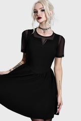 Shadow V Neck Skater Dress