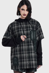 Spliced Not Nice Plaid Hoodie