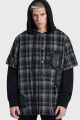 Spliced Not Nice Plaid Hoodie