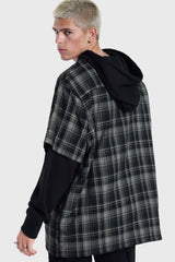 Spliced Not Nice Plaid Hoodie
