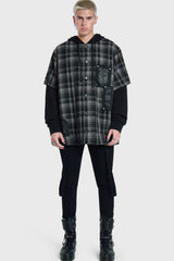 Spliced Not Nice Plaid Hoodie