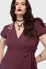 The Hollow Embroidered Mini Dress Purple