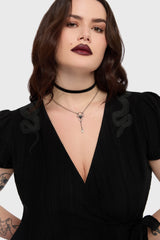 The Hollow Embroidered Mini Dress Black