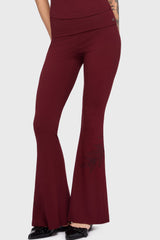 Twilight Viper Embroidered Flares Burgundy