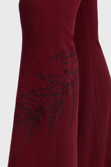 Twilight Viper Embroidered Flares Burgundy