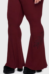 Twilight Viper Embroidered Flares Burgundy