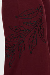 Twilight Viper Embroidered Flares Burgundy