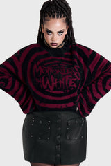 VOICES SPIRAL CROP KNIT SWEATER