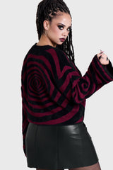 VOICES SPIRAL CROP KNIT SWEATER
