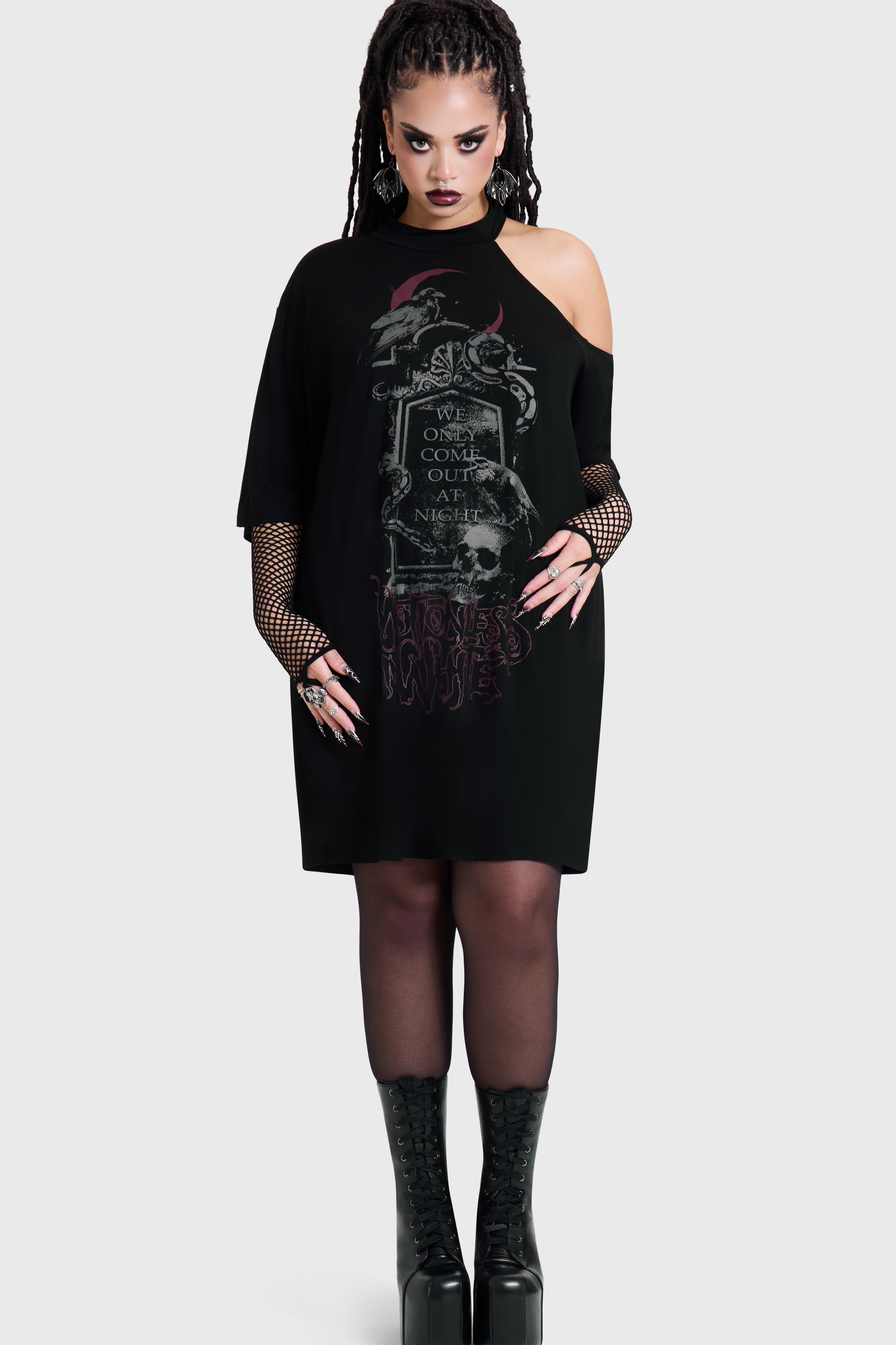 COME OUT AT NIGHT T-SHIRT DRESS