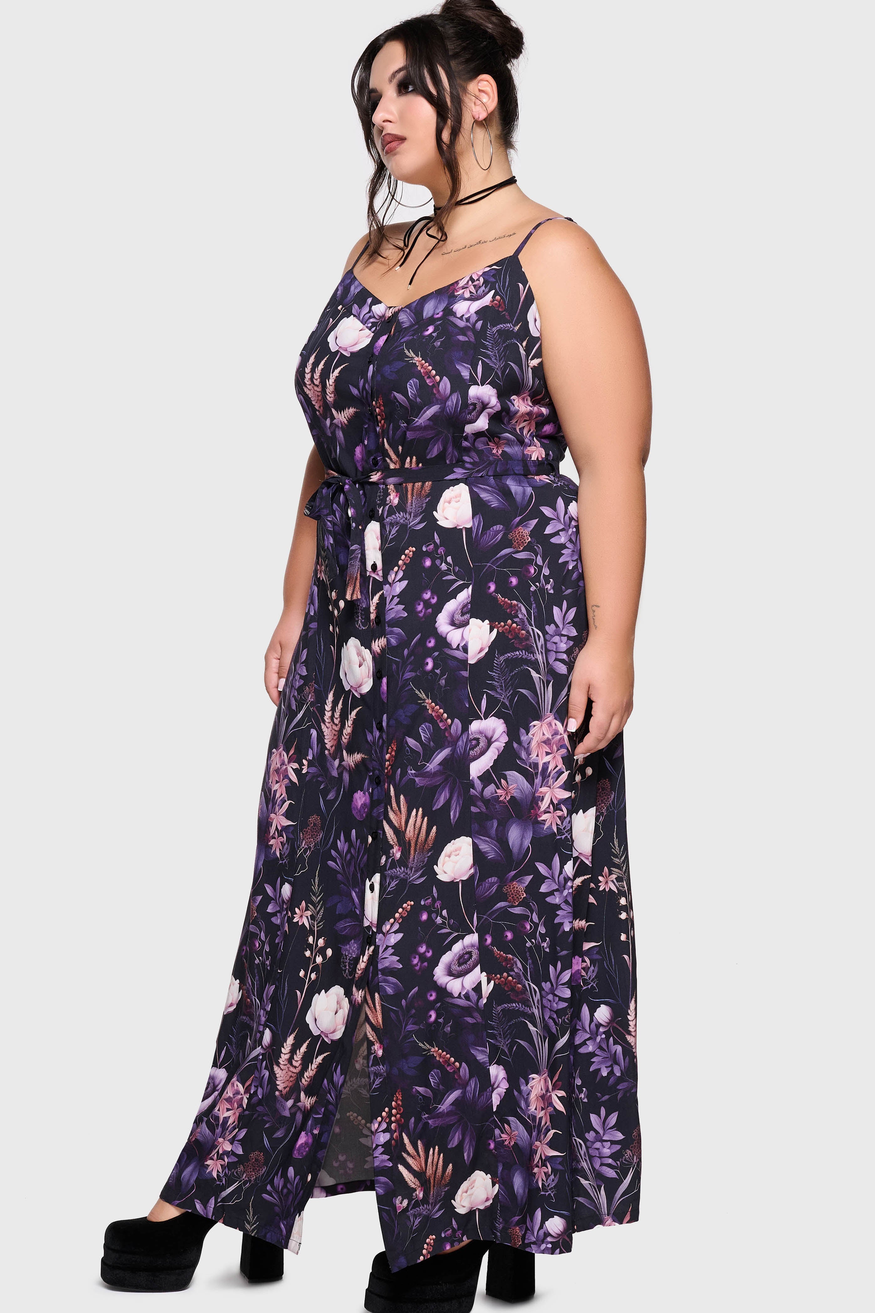 Cottage Chorus Maxi Dress BLACK/PURPLE