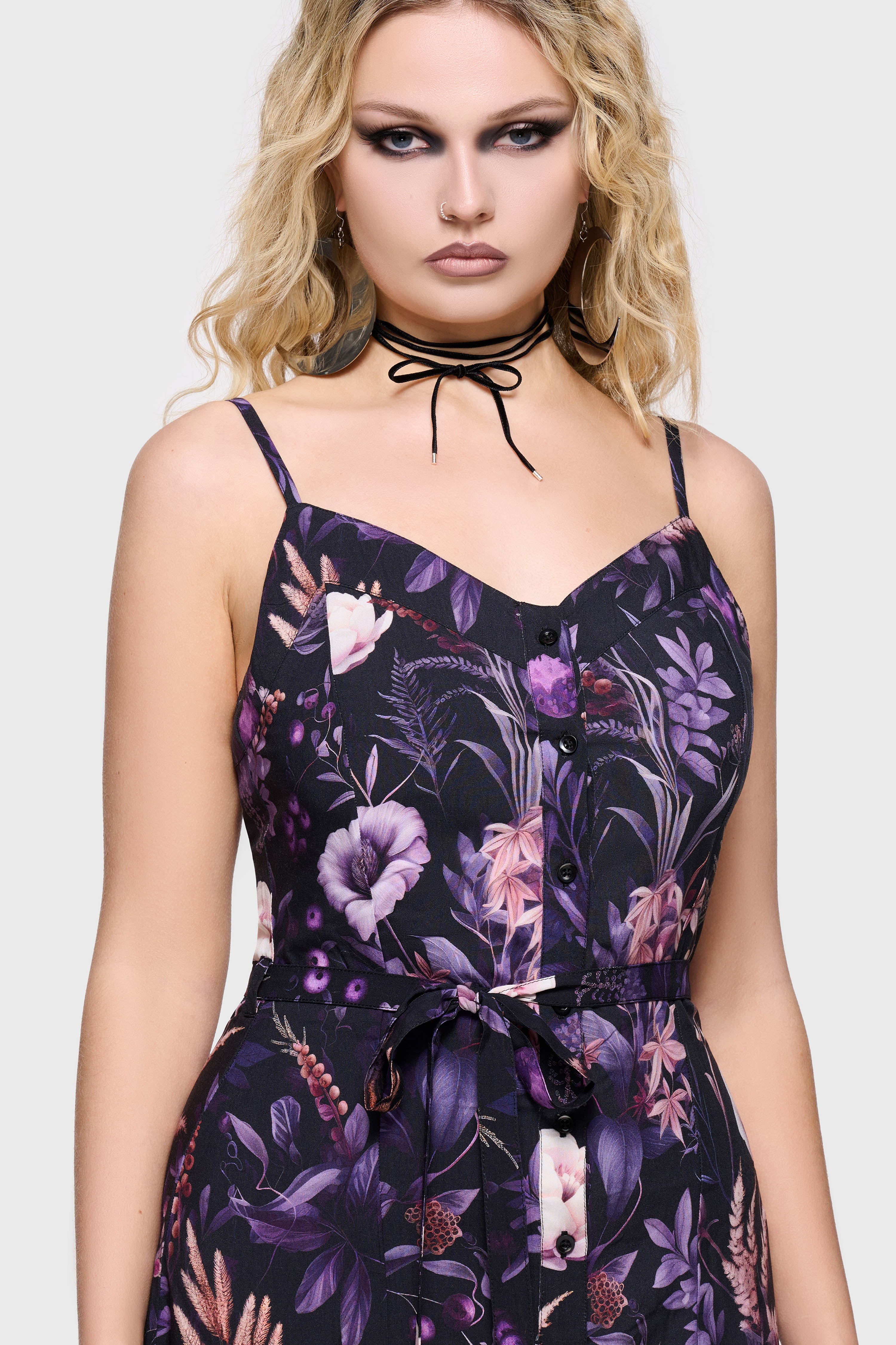 Cottage Chorus Maxi Dress BLACK/PURPLE