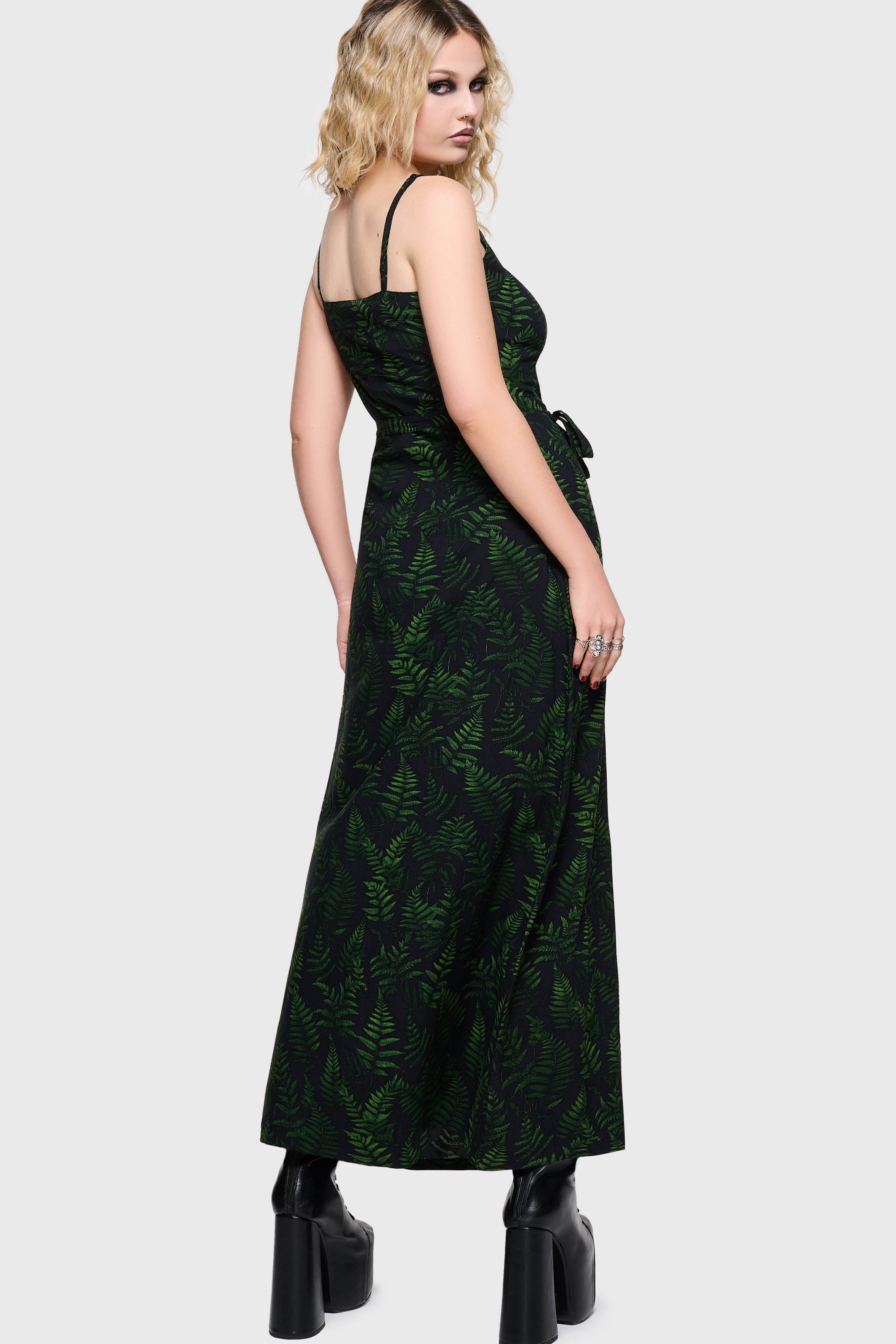 Cottage Chorus Maxi Dress BLACK/GREEN