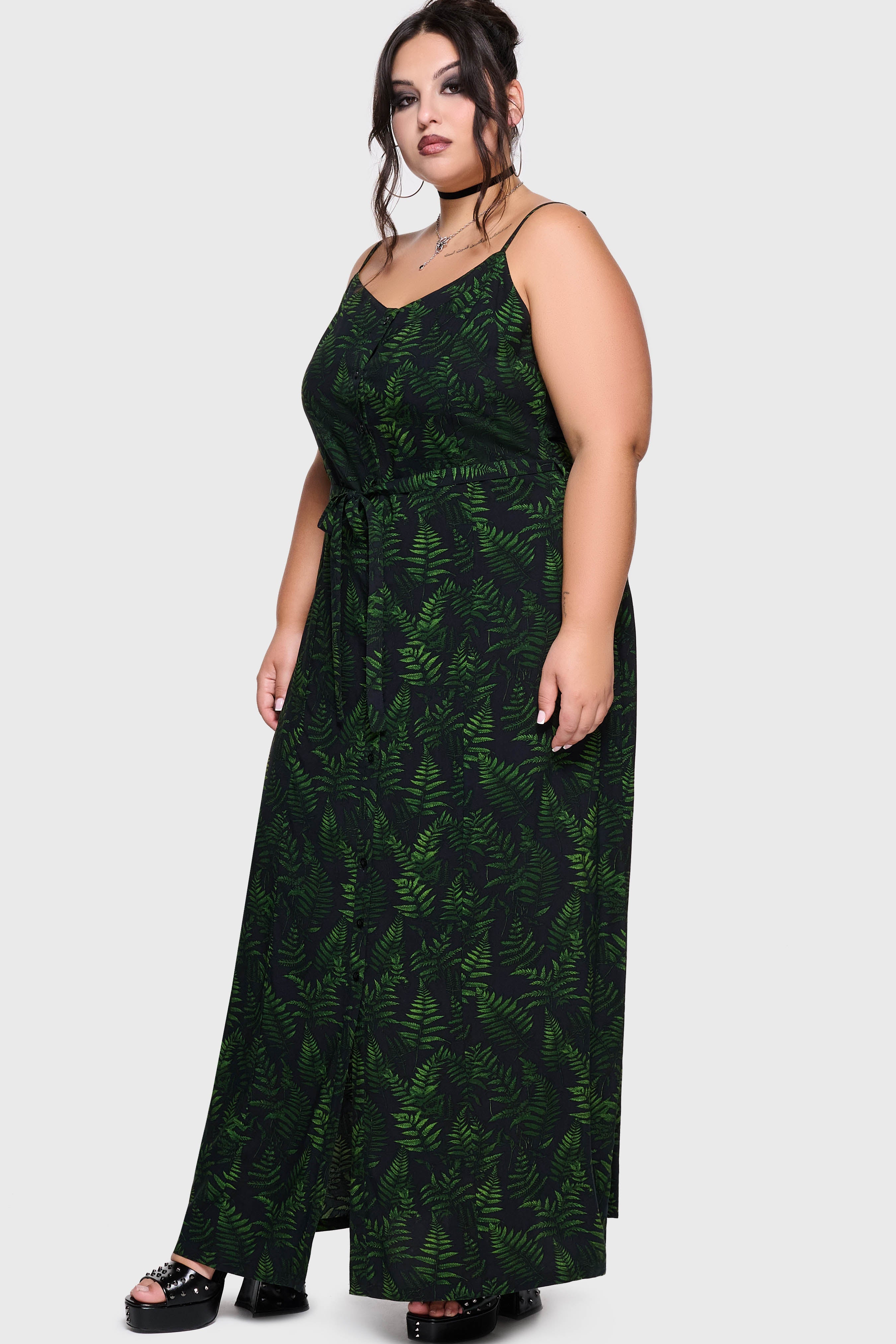 Cottage Chorus Maxi Dress BLACK/GREEN