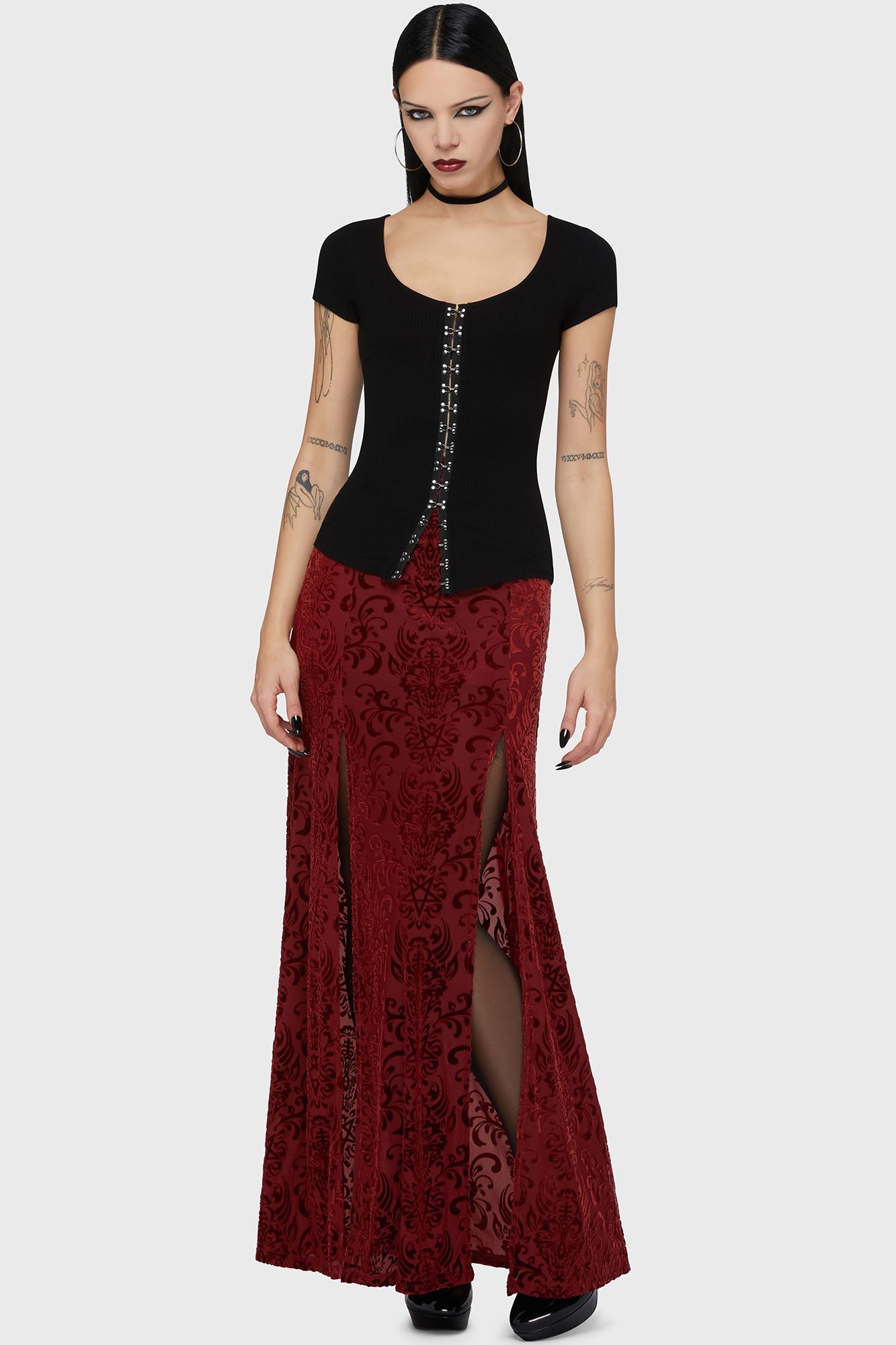 Crimson Bloodlust Maxi Skirt