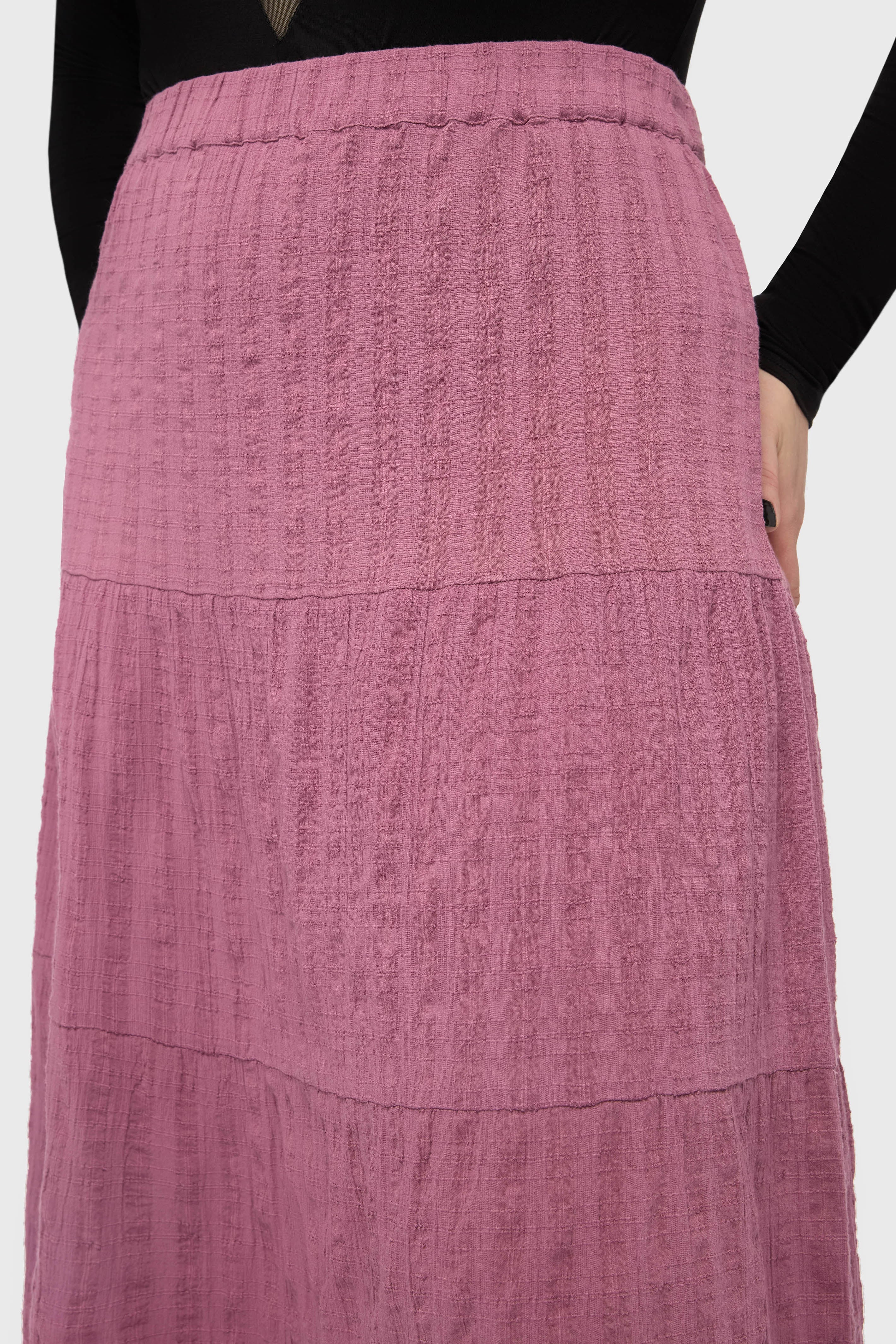 Gaia Adorned Textured Maxi Skirt