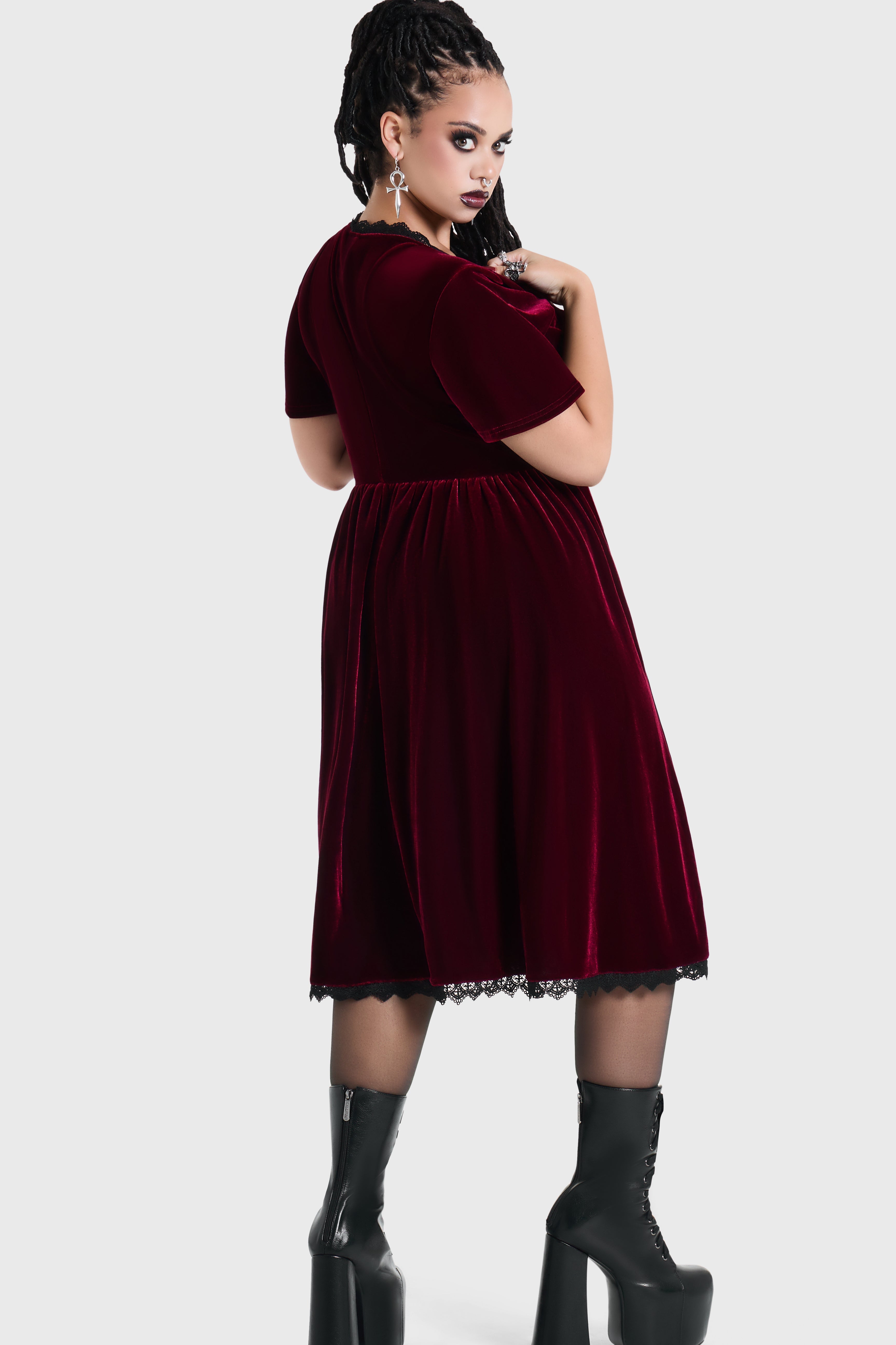 HEXINA'S CURSE VELVET MIDI DRESS
