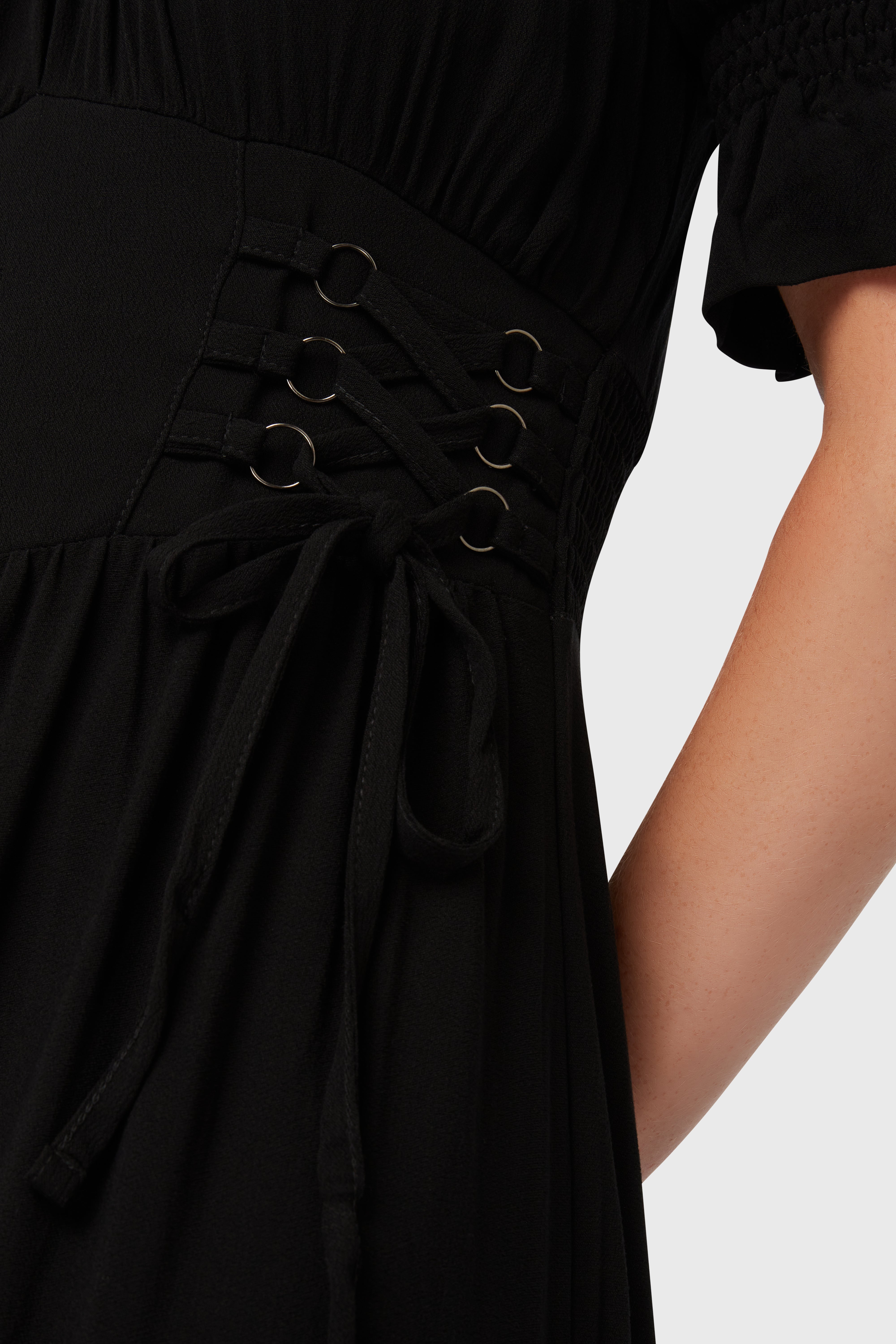 Jocasta Maxi Dress Short Sleeve BLACK
