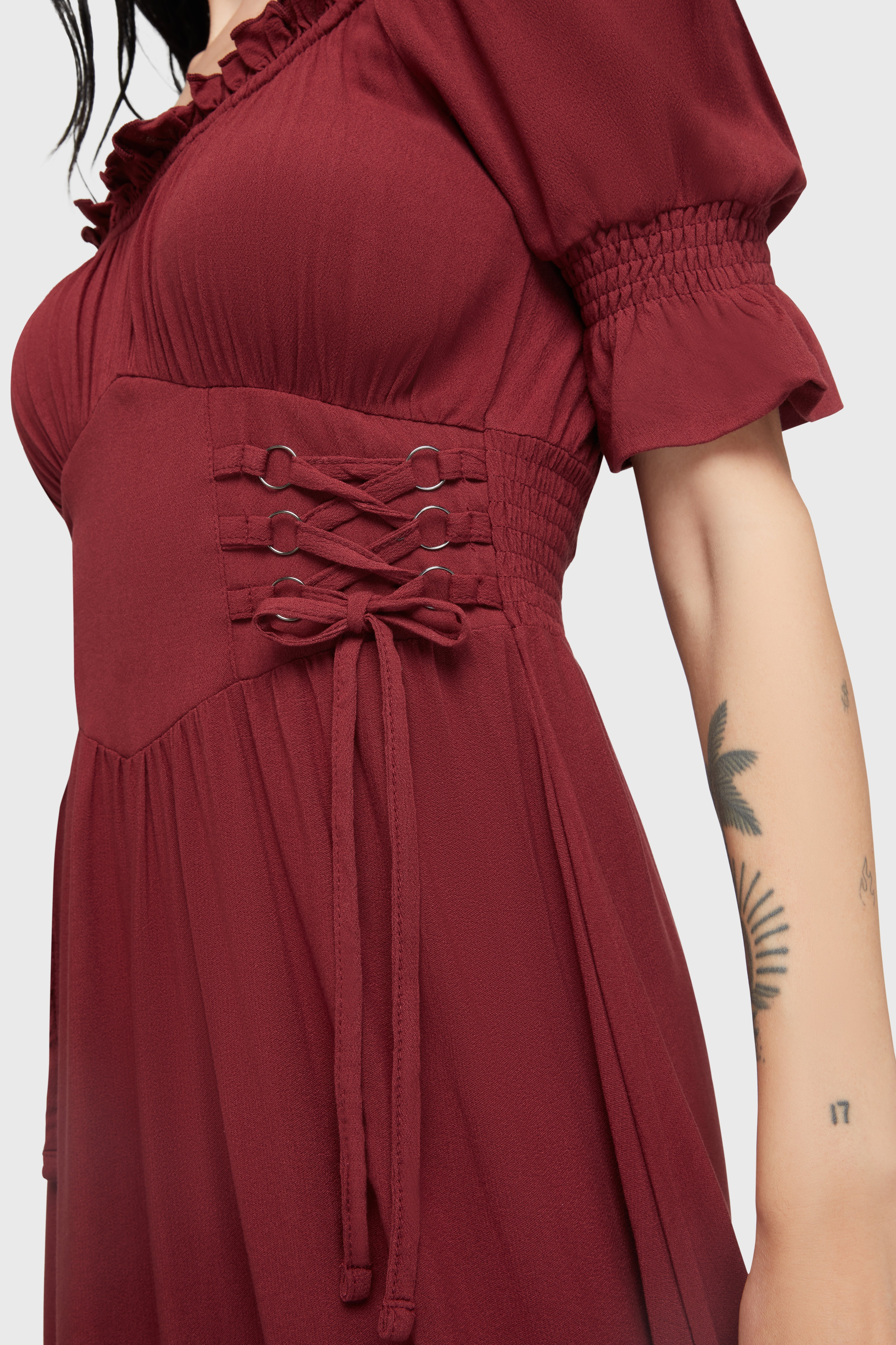 Jocasta Maxi Dress Short Sleeve RED