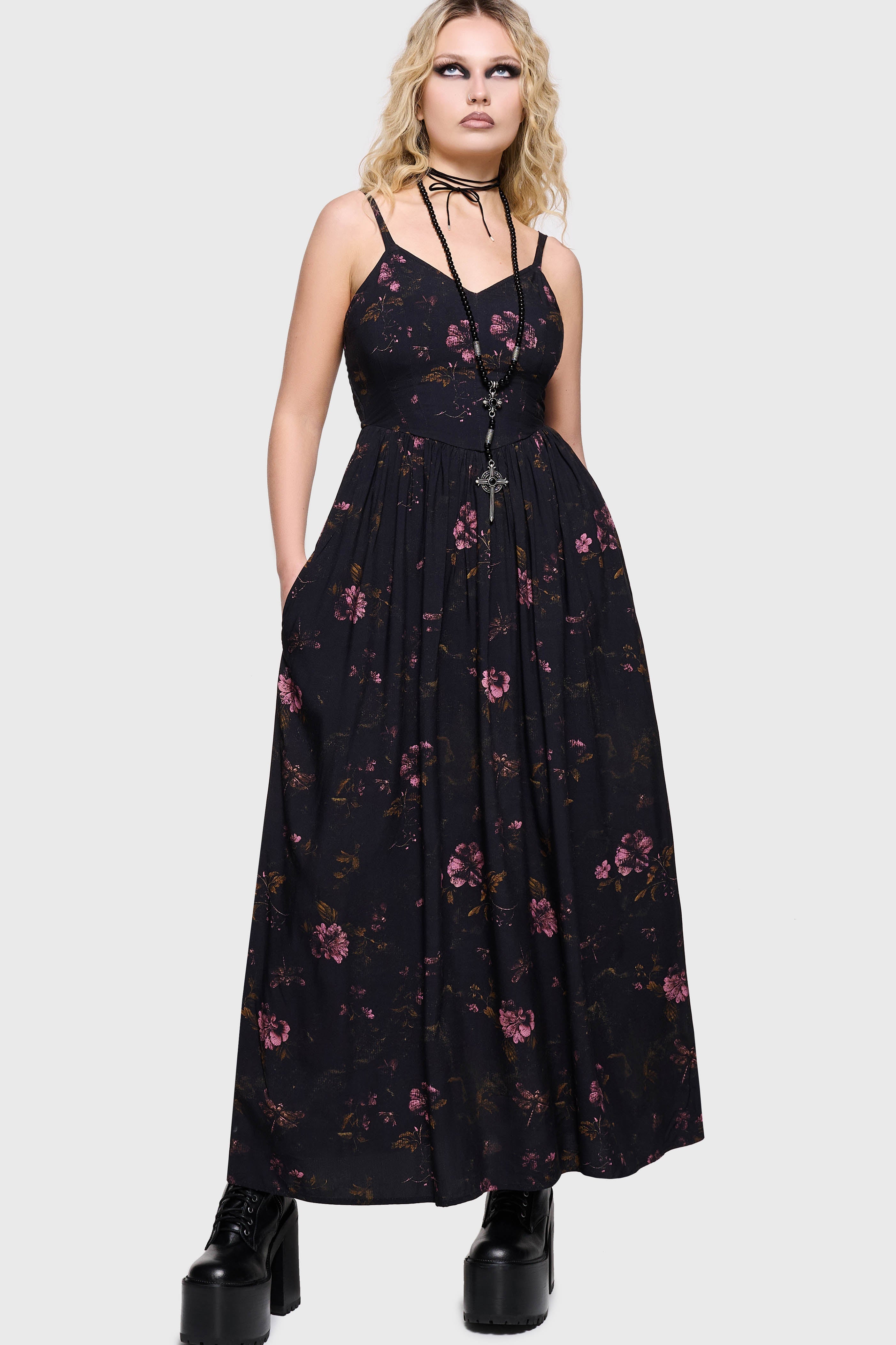 Junniper Maxi Dress BLACK/PINK