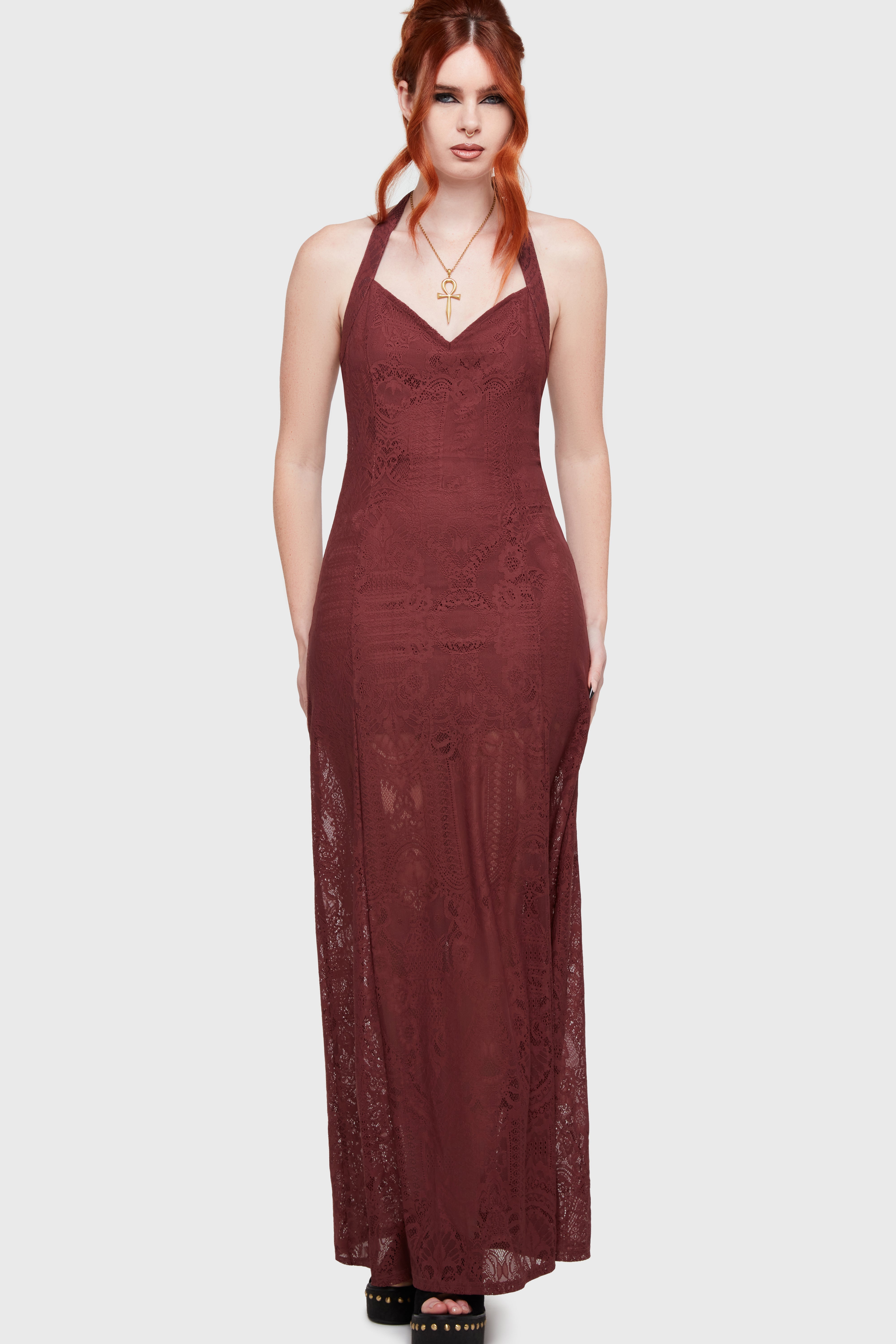 Lilith's Garden Maxi Dress Burgundy