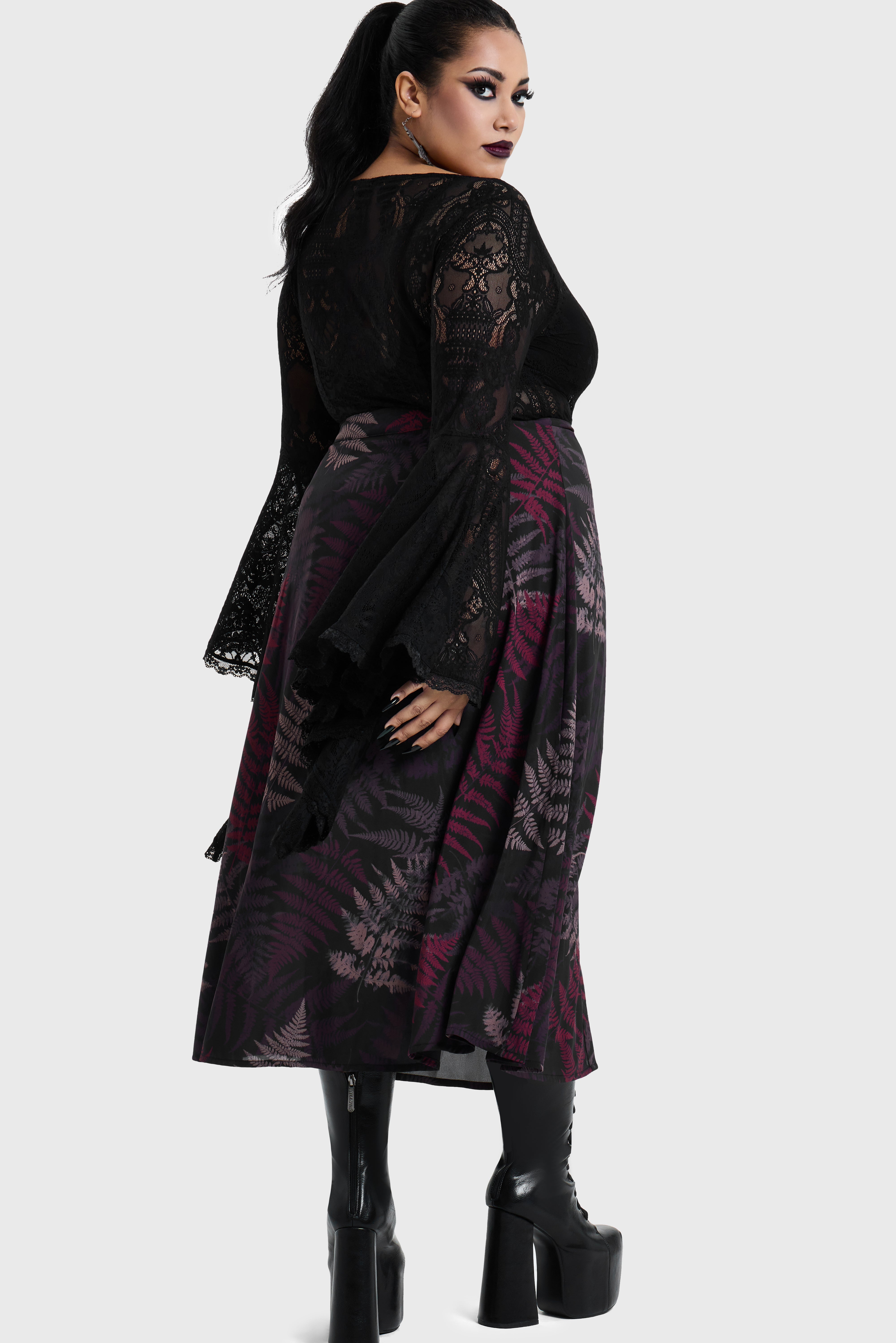 Night's Inferno Midi Skirt