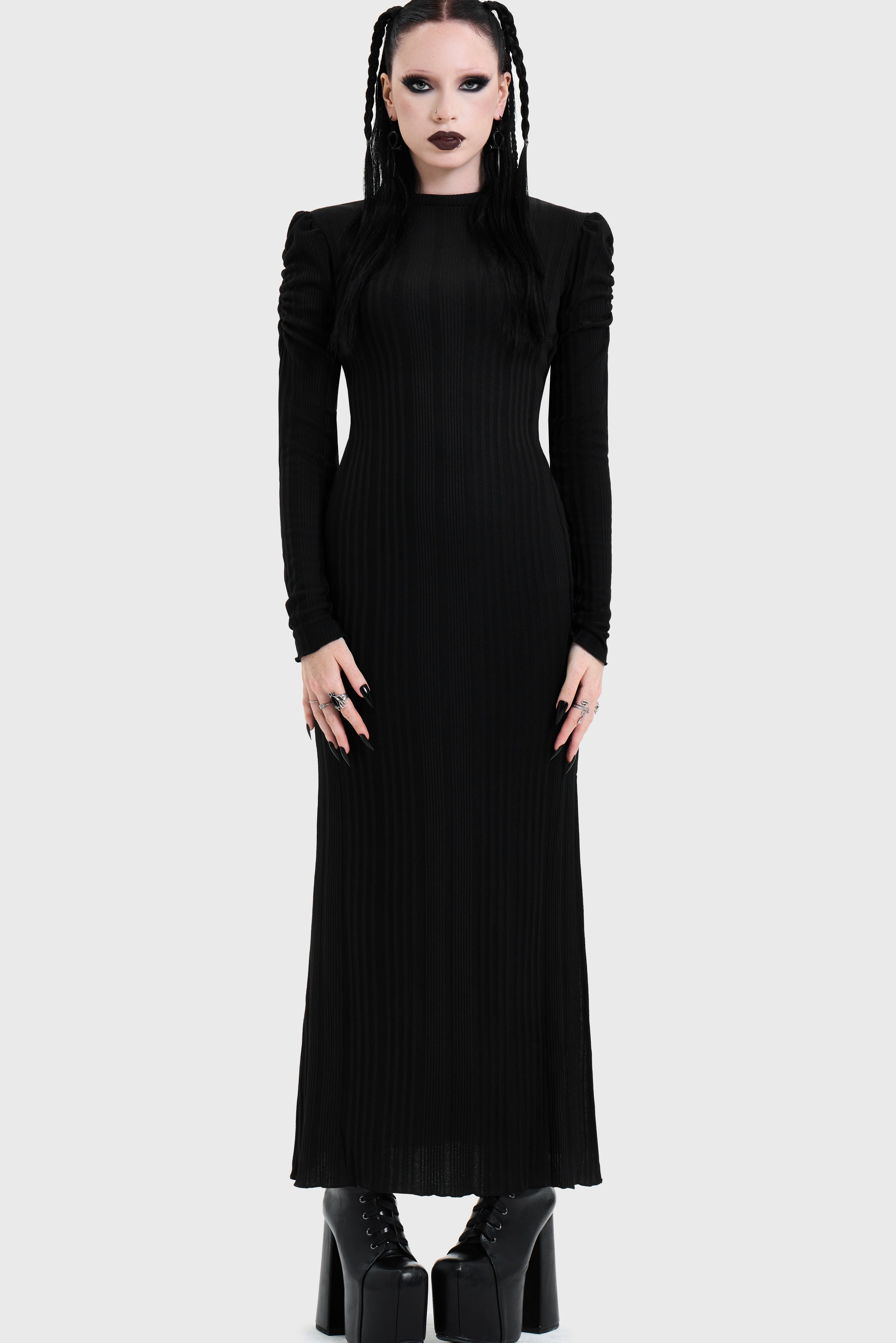 Noir Back Cut Out Maxi Dress