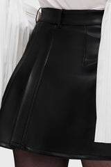 Noir Half Pleat Mini Skirt