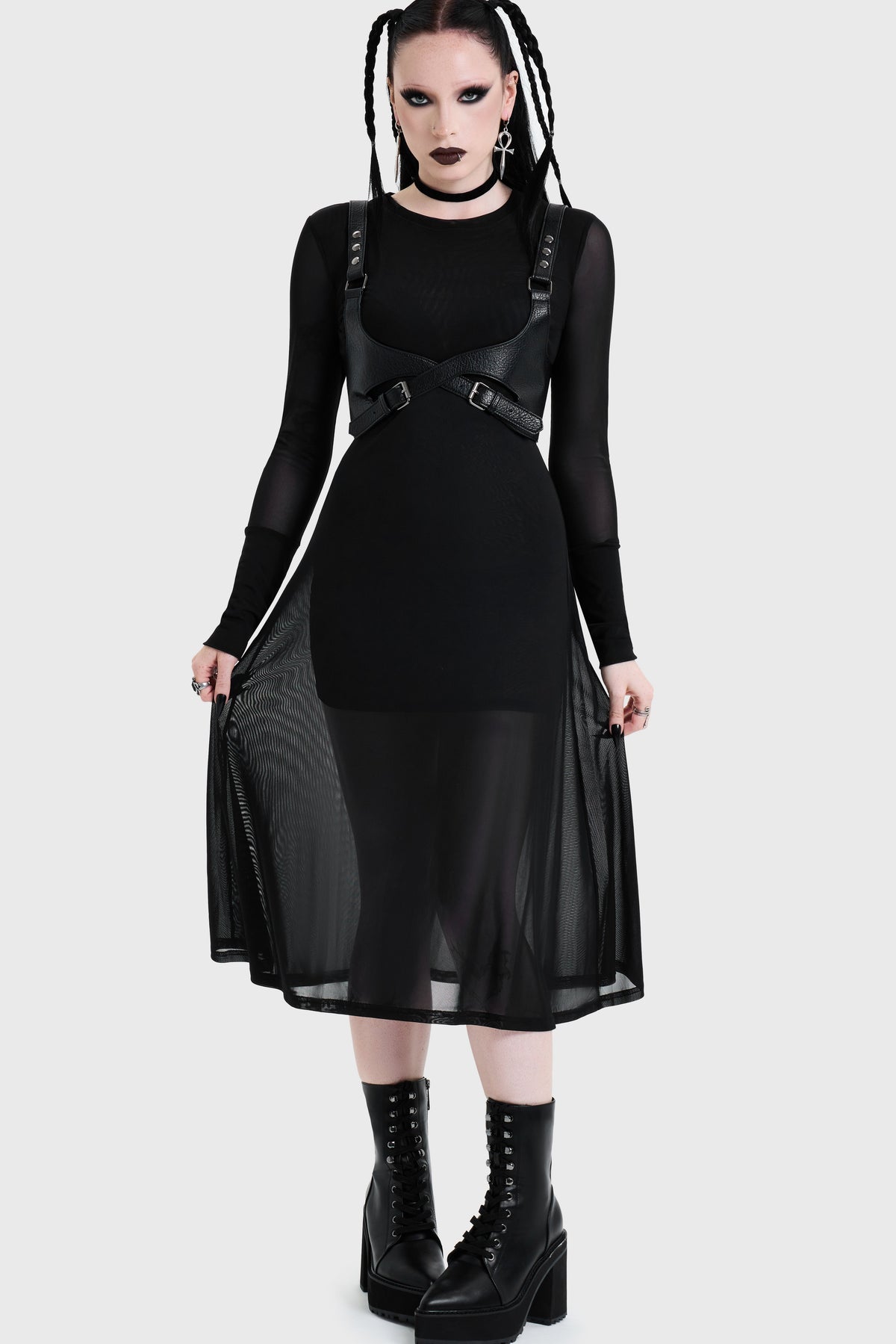 Nova Mesh Midi Dress
