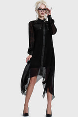 Obsidienne Pleated Shirt Dress
