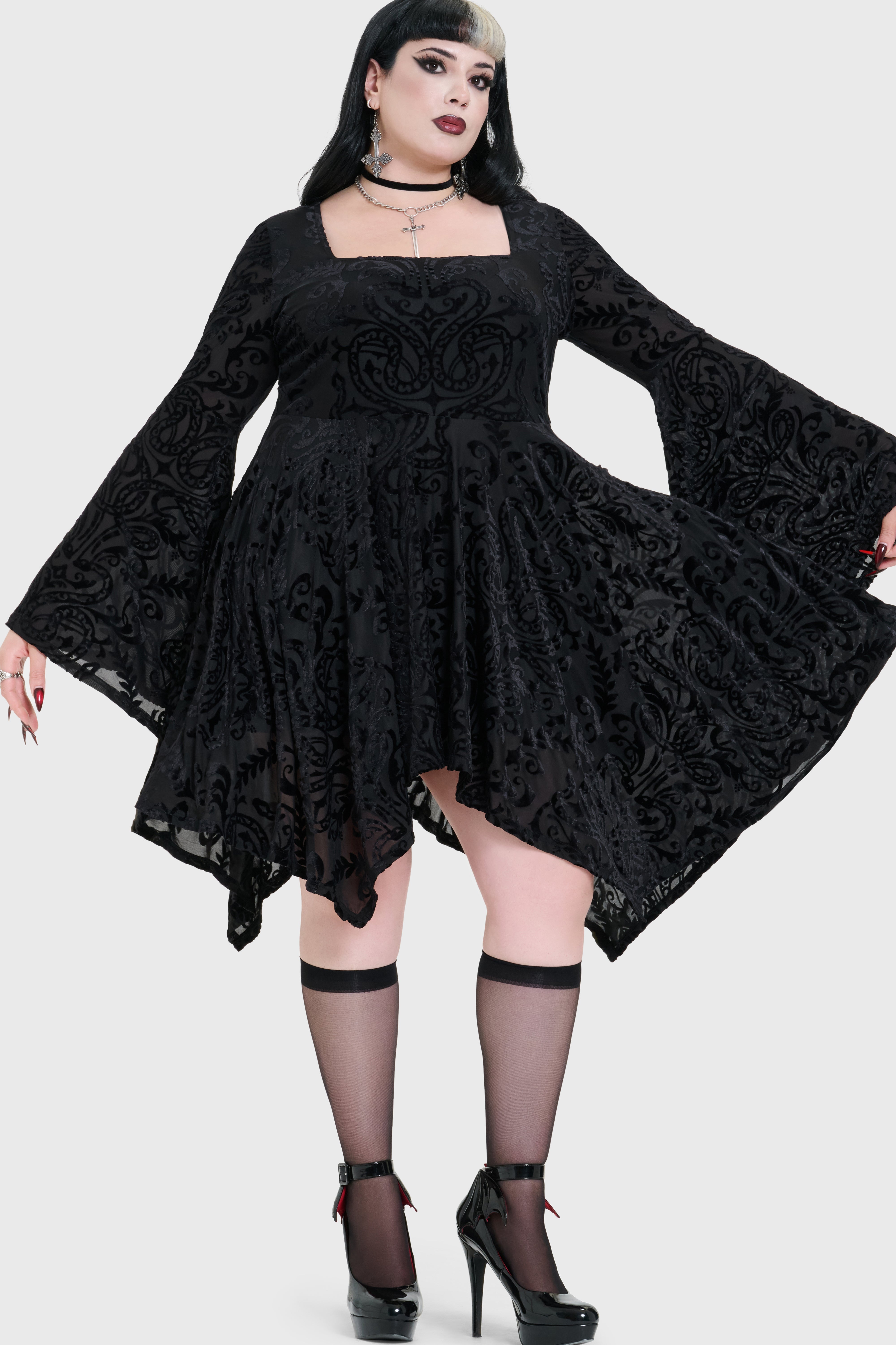 Ophidian Burnout Mini Dress