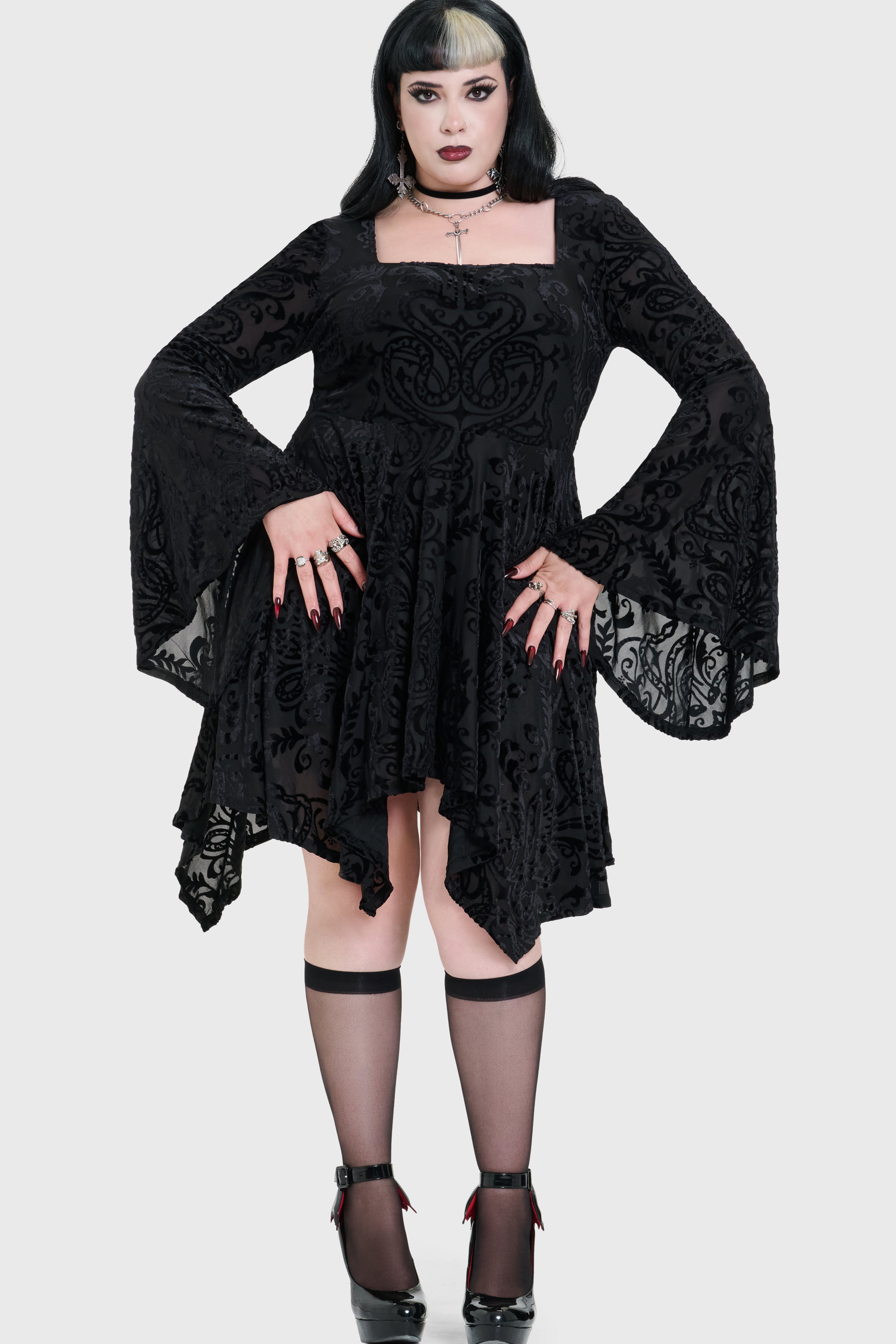 Ophidian Burnout Mini Dress