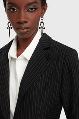 Oblivienne Jacket Black Pinstripe