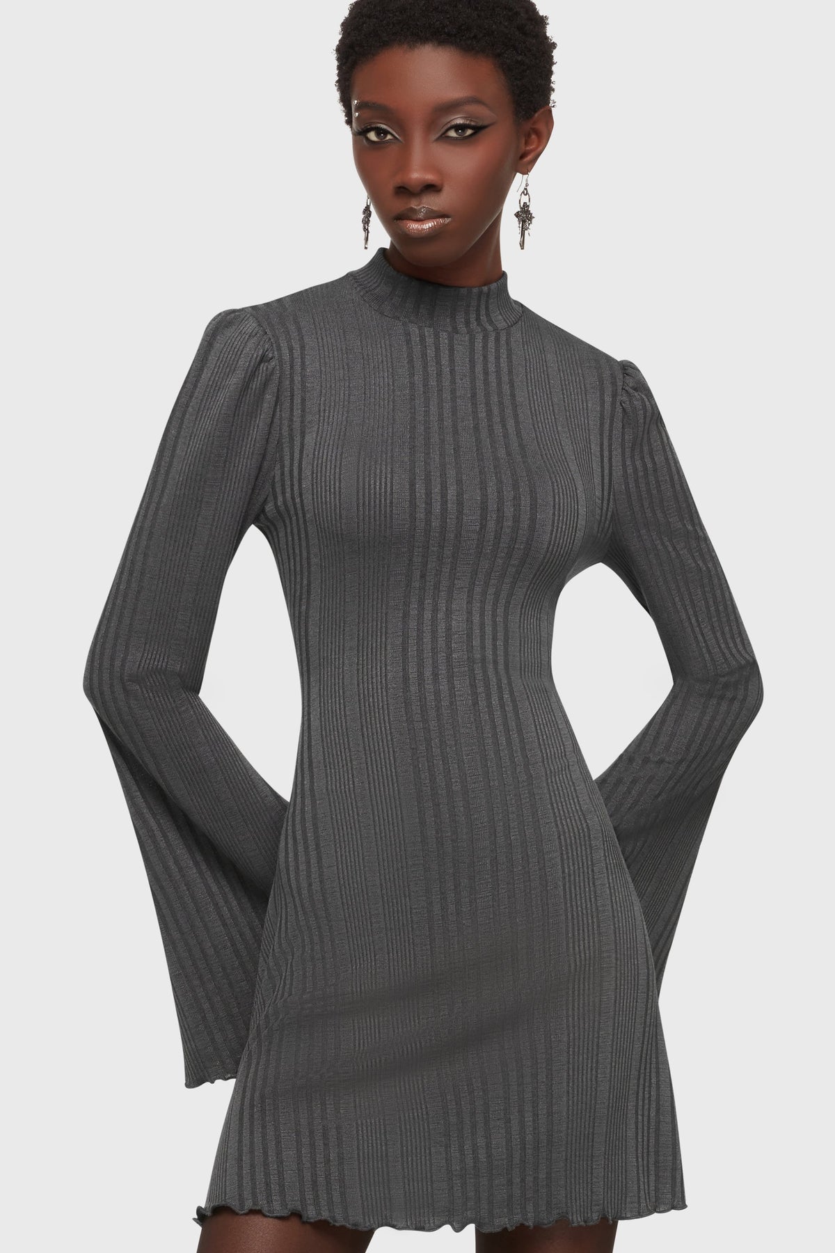 Of The Blade Mini Dress Grey