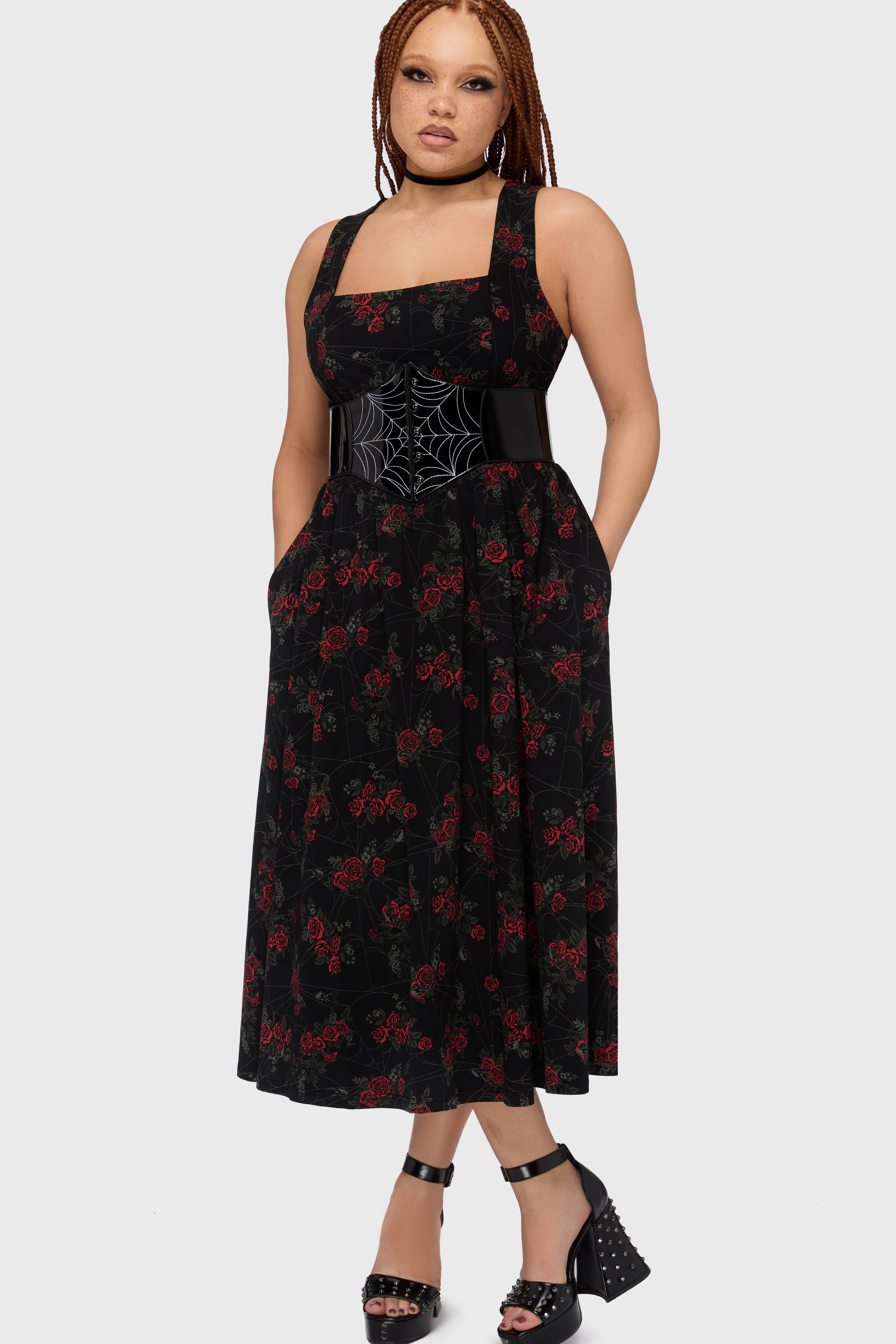 Poisoned Rose Midi Dress