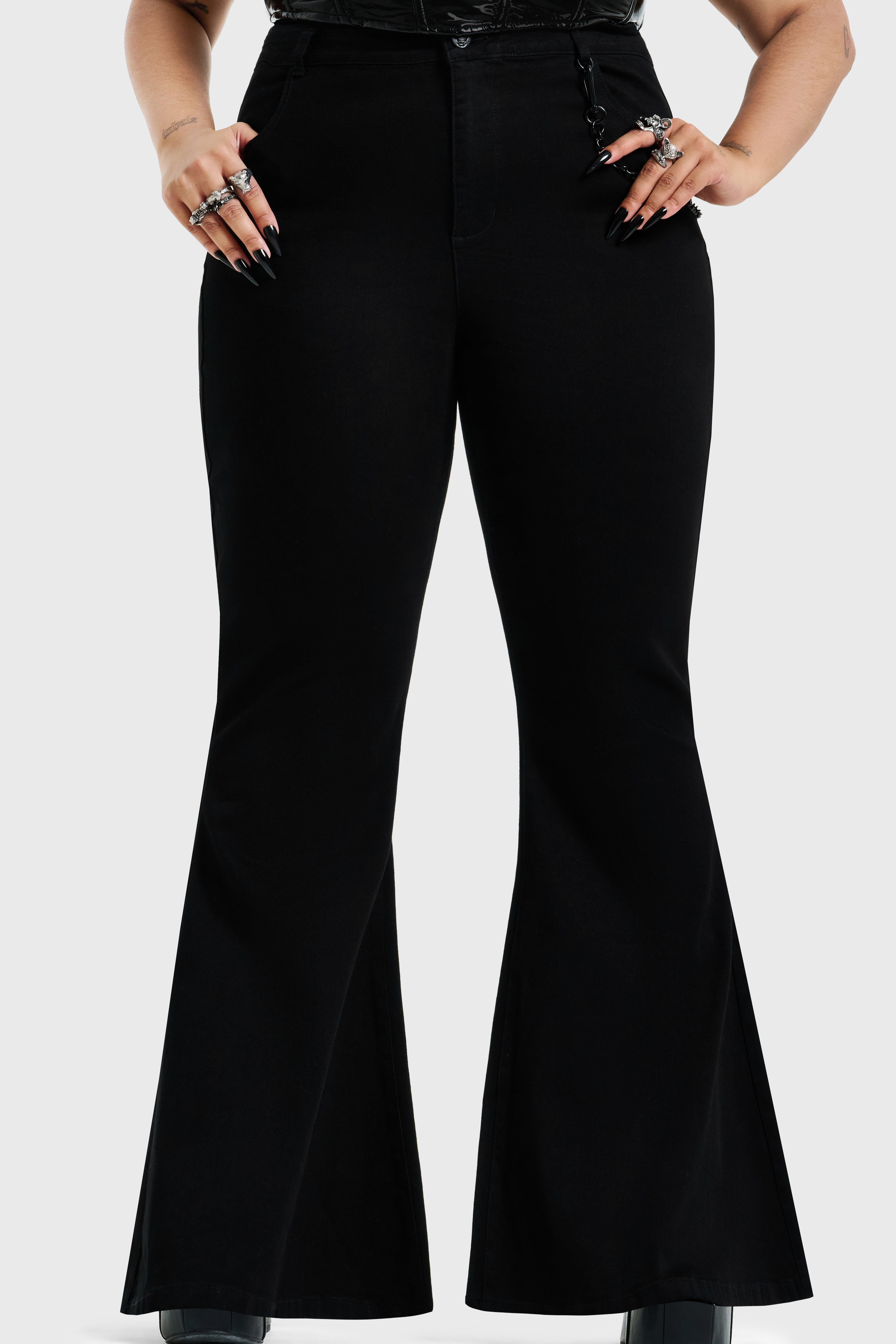 SKULL FLARED JEANS