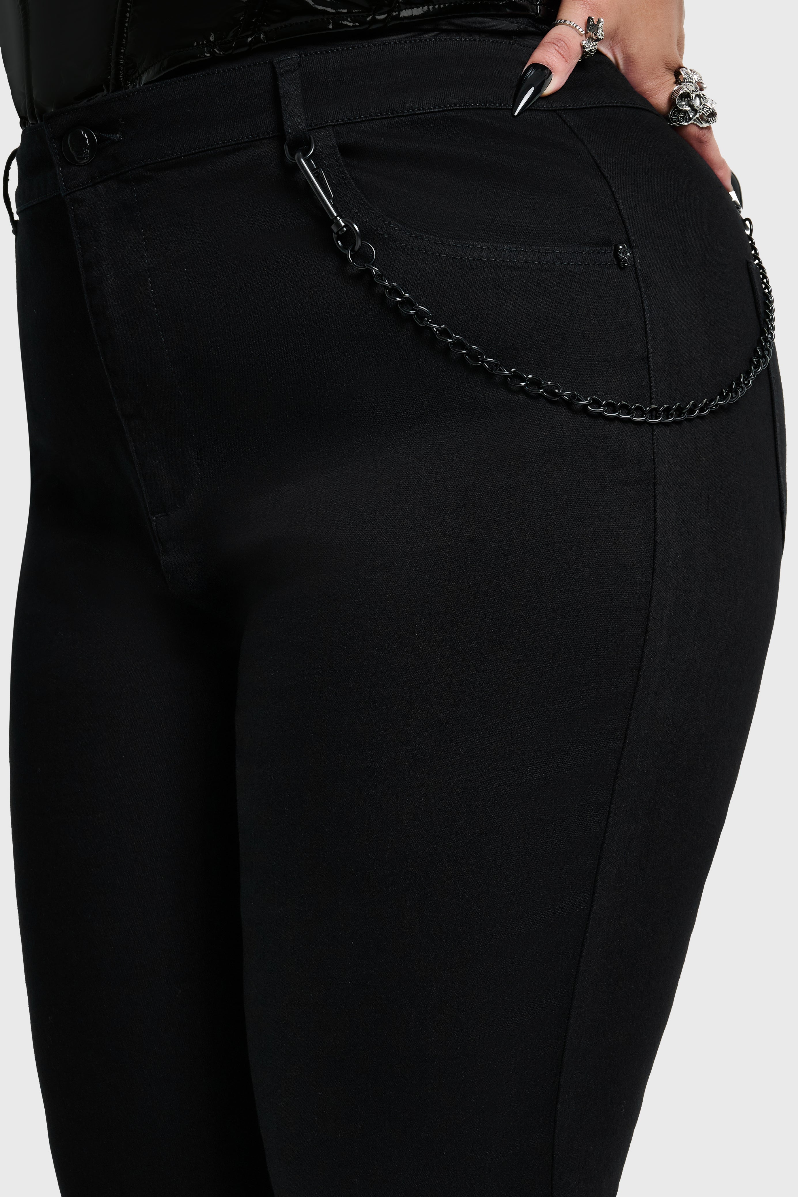 SKULL FLARED JEANS